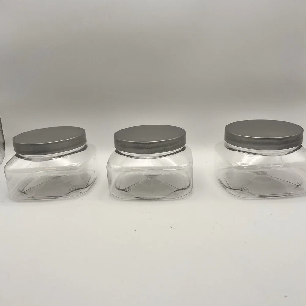 3-Piece Leak-Proof Square Travel Jars - Perfect for Makeup Beauty Essentials 8oz